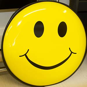 Smiley Face Wheel Cover - Full Wrap Design.