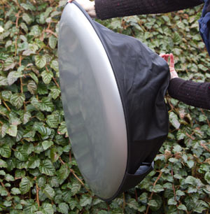 Wheel cover with gloss silver disk.