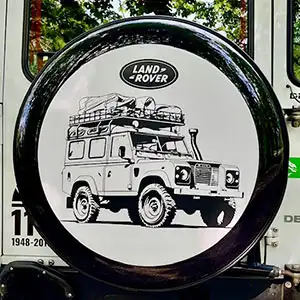 White Land Rover Wheel Cover